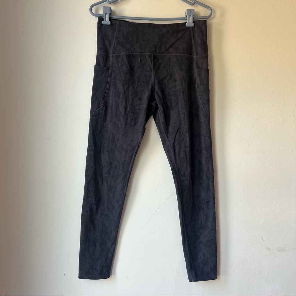 Tuff Athletics Black High Rise Leggings with Pockets Size L Made in Canada